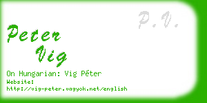peter vig business card